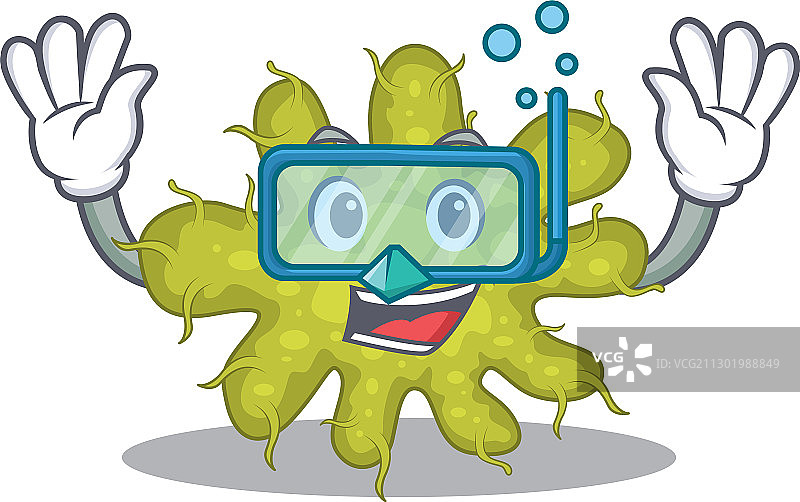 细菌吉祥物的设计理念是穿着潜水图片素材