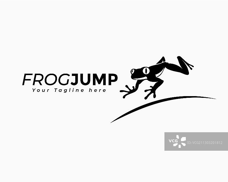 青蛙跳快标志设计灵感图片素材