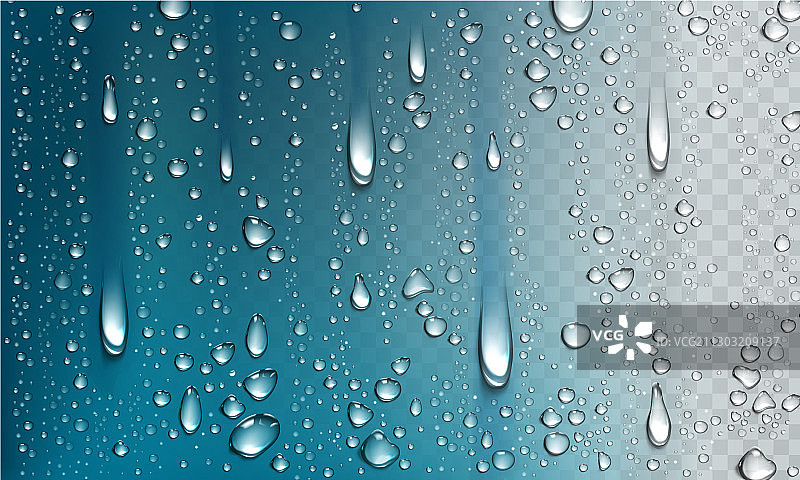 水滴孤立在透明的背景图片素材