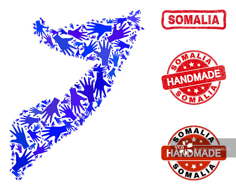 手画索马里地图及遇险图片素材