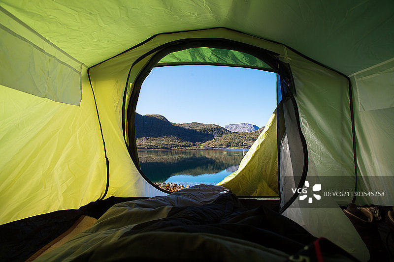 挪威，挪威，挪威，森林帐篷的风景图片素材