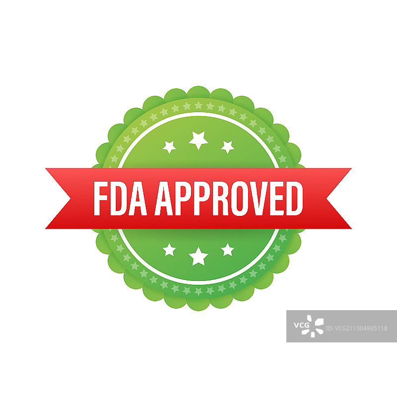 美国食品药品监督管理局批准了白色的垃圾橡胶印章图片素材