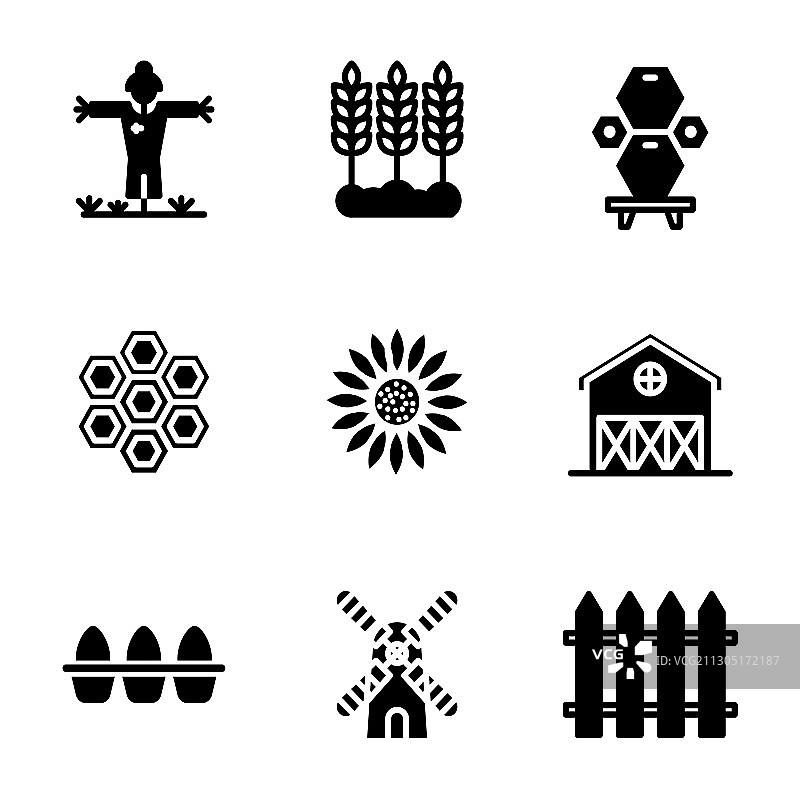 农业图标集字形样式包括图片素材