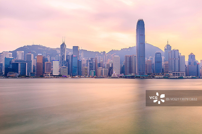 香港维多利亚港的城市风光图片素材