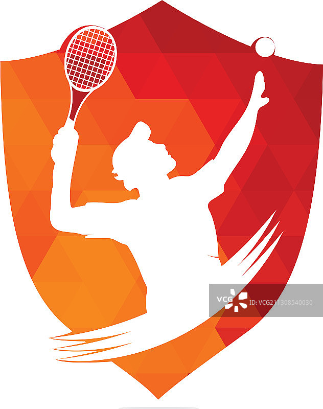 网球运动员标志设计图片素材