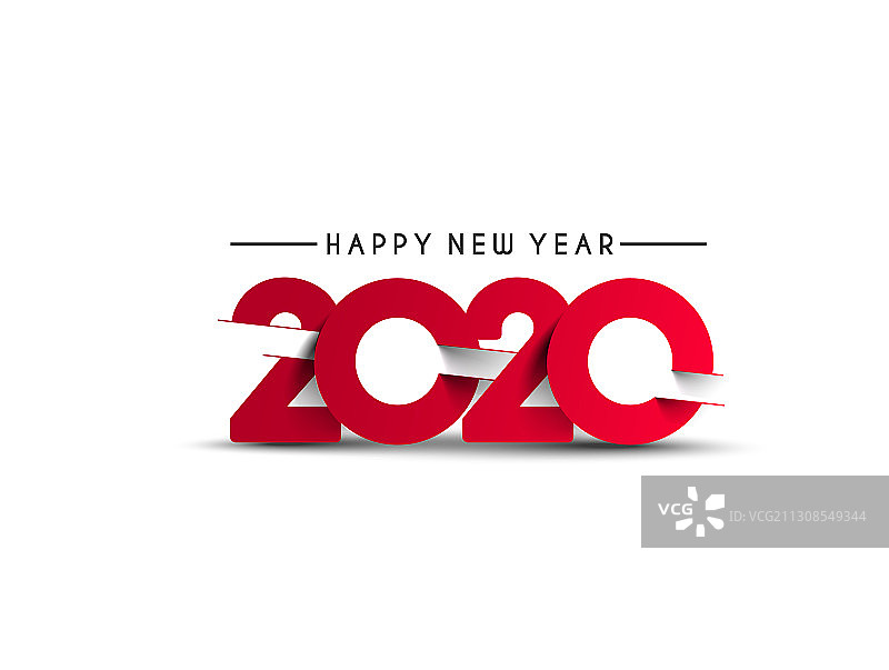 新年快乐2020文字排版设计模式图片素材