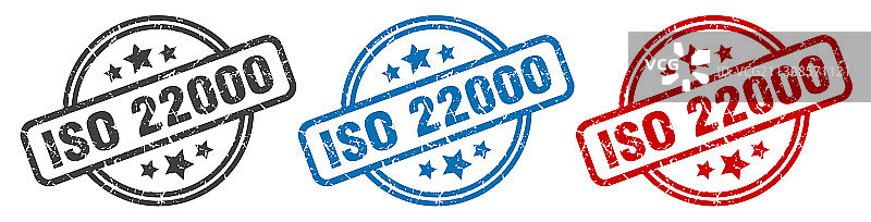 Iso 22000邮票Iso 22000轮孤立标志Iso图片素材