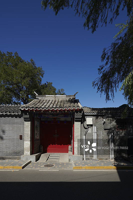 北京传统老四合院和胡同图片素材