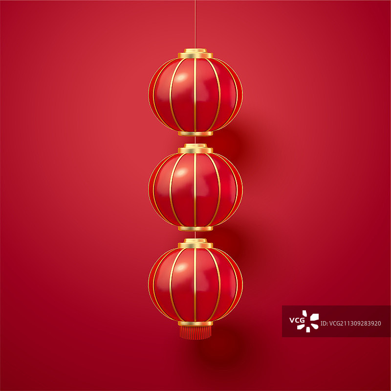 三维中国传统红灯笼模型图片素材