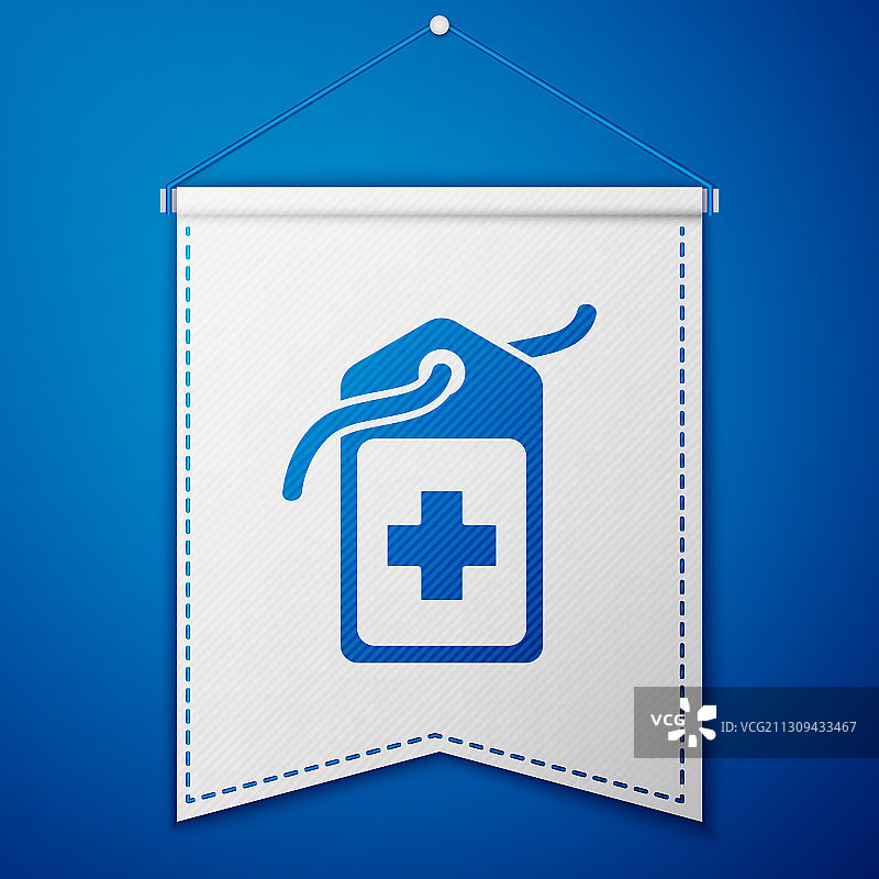 蓝色十字医院医疗标签图标隔离图片素材