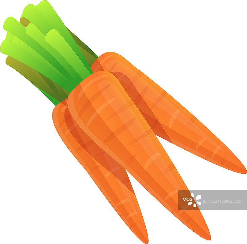农场生态胡萝卜图标卡通风格图片素材