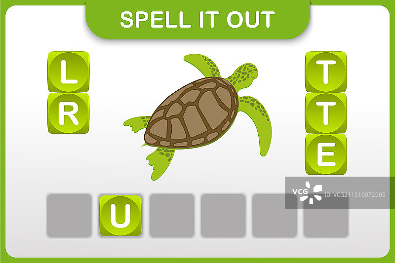 拼写单词和词汇工作表海龟图片素材