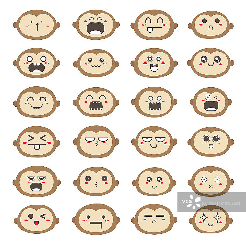 猴子脸表情集图片素材