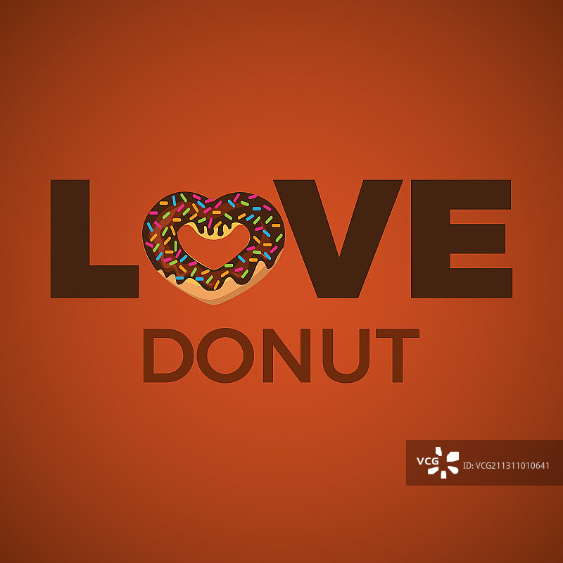爱甜甜圈排版与甜甜圈图标图片素材