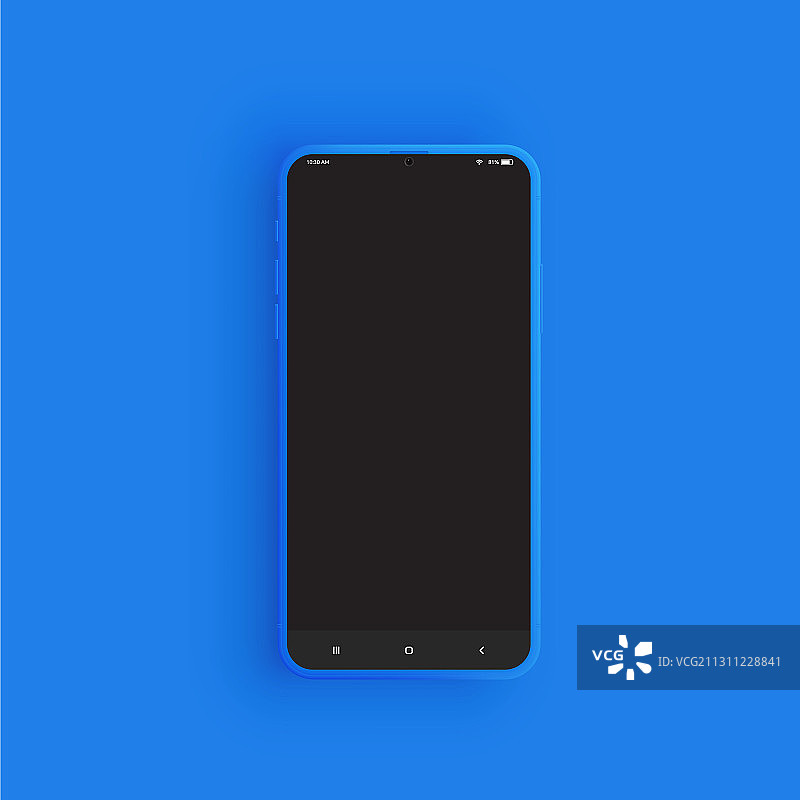 具有UI的现实蓝色智能手机图片素材