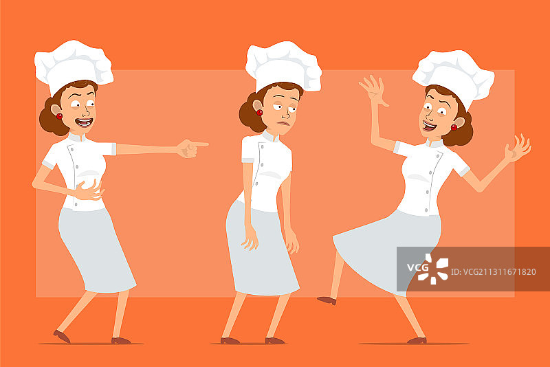卡通平面厨师厨师女人的角色设定图片素材