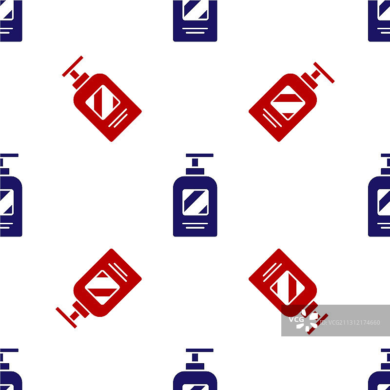 蓝色和红色瓶子的洗发水图标隔离图片素材