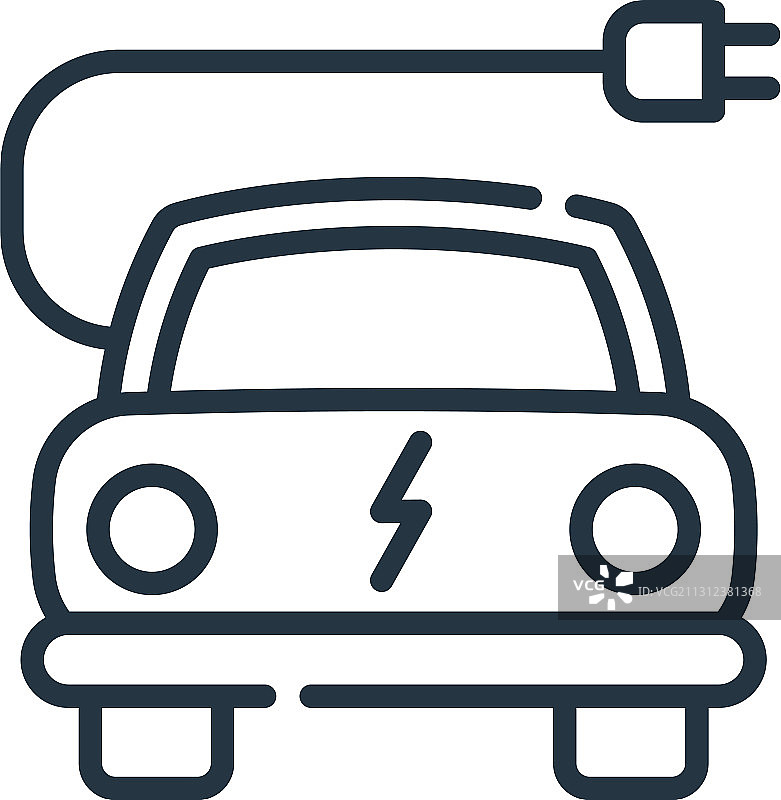 电动汽车图标孤立的白色背景图片素材