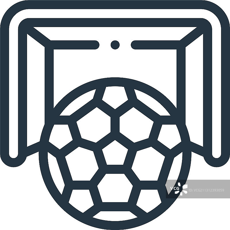 足球图标孤立在白色背景轮廓图片素材