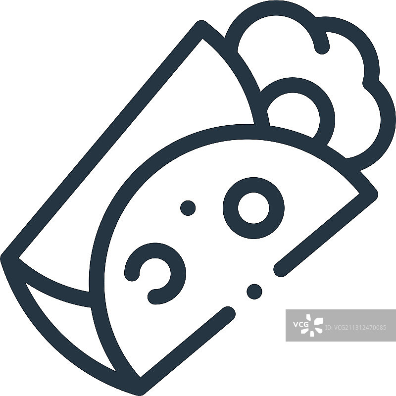 玉米煎饼图标孤立的白色背景轮廓图片素材