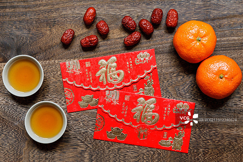 中国传统春节福字红包图片素材