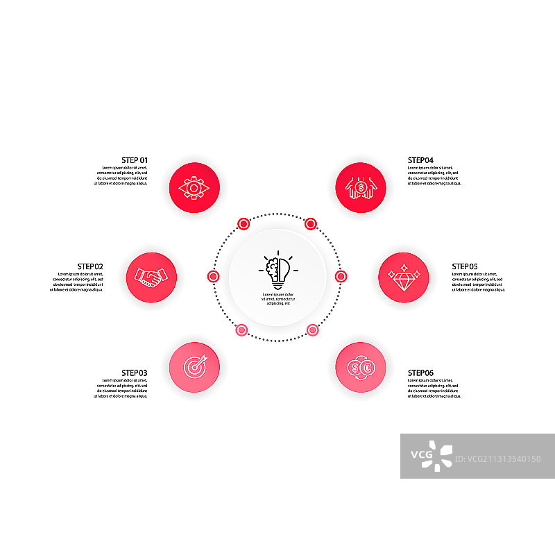信息图表模板与圈的业务概念图片素材