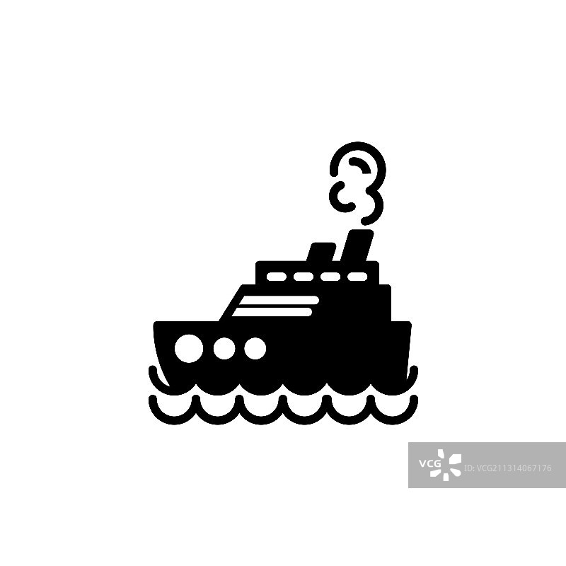 汽船汽船邮轮海船图标简单图片素材
