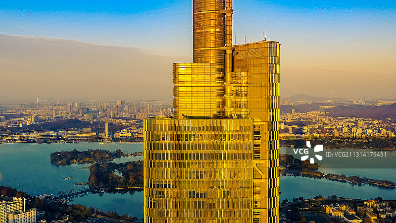 2021年1月17号航拍南京紫峰大厦图片素材