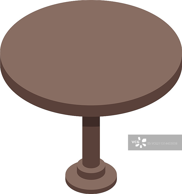 圆形木桌图标等距风格图片素材