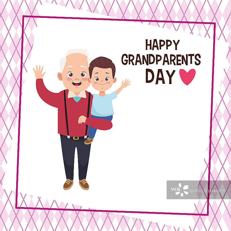 快乐的爷爷奶奶和爷爷日卡图片素材