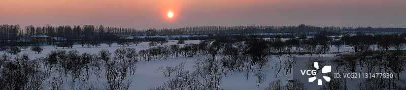 黑龙江省双鸭山市饶河雪景图片素材