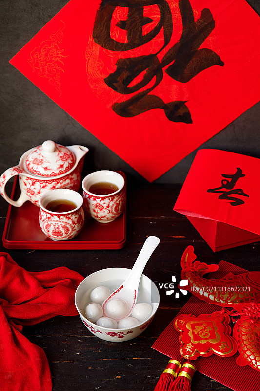 中国传统元宵节汤团汤圆图片素材