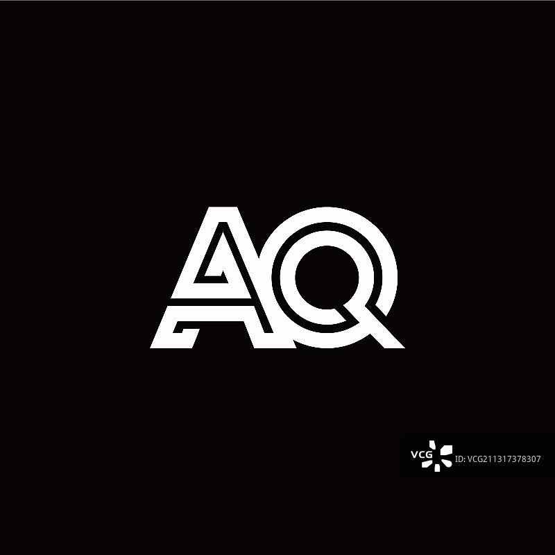 Aq的徽标带有抽象线条图片素材