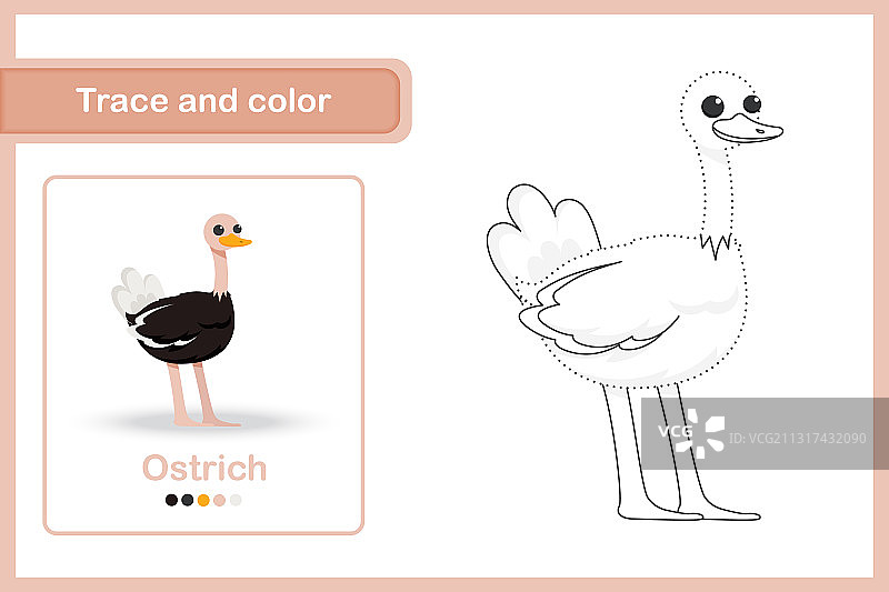 绘制工作表trace和colour鸵鸟图片素材