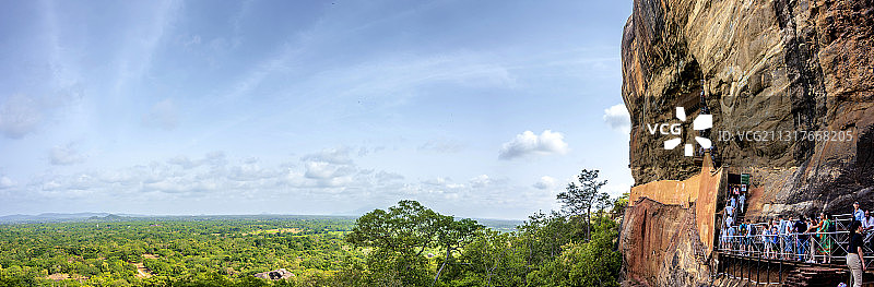 斯里兰卡锡吉里耶狮子岩全景图片素材