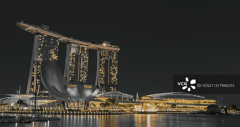 新加坡金沙酒店黑金调图片素材