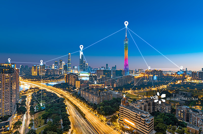 广州科技城市导航定位系统图片素材