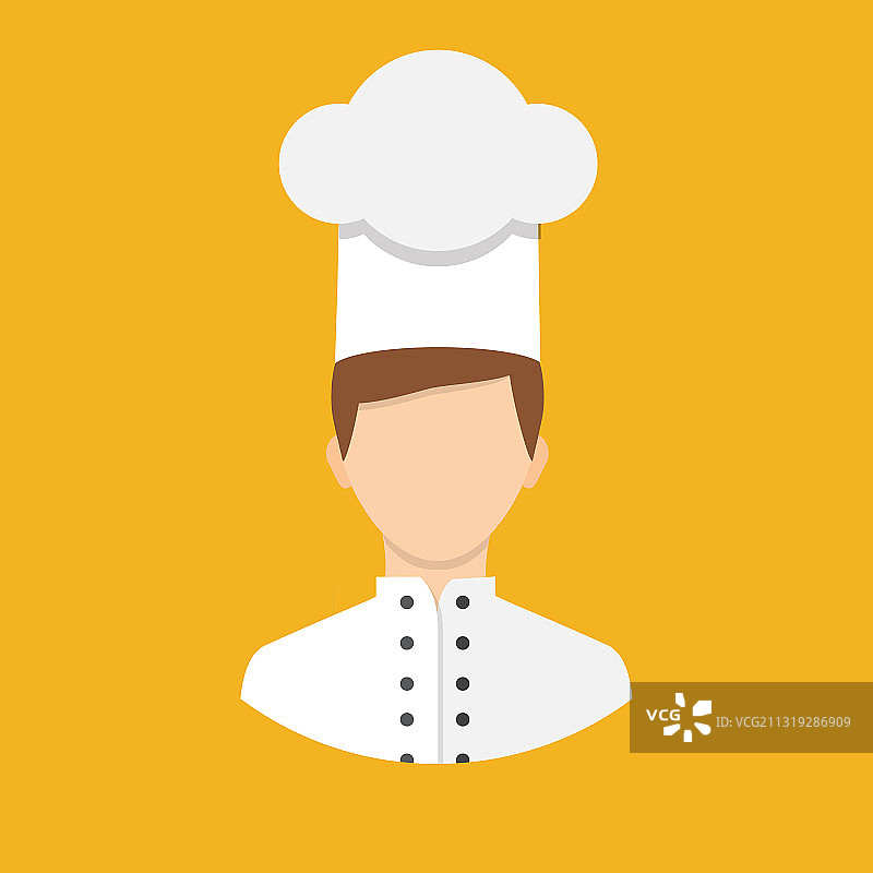 厨师角色图标孤立在背景平面上图片素材