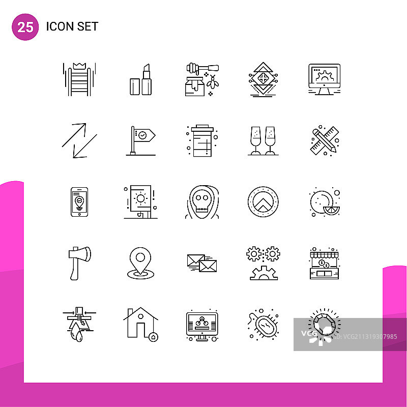 股票图标包25行符号和符号图片素材