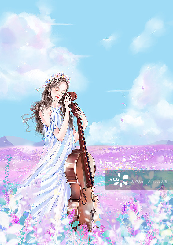 大提琴少女图片素材