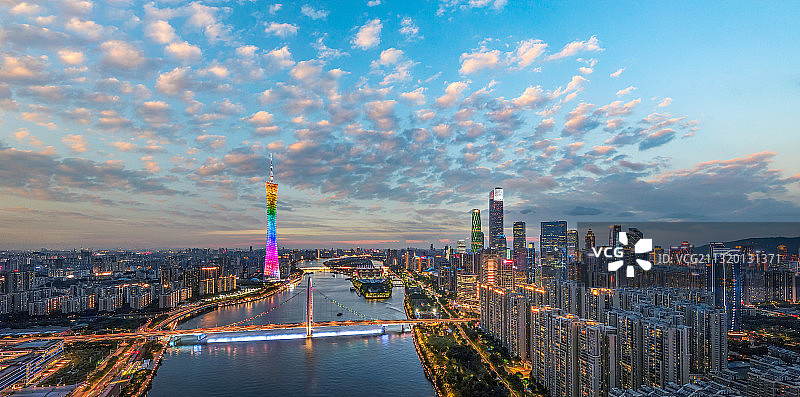 航拍广州城市风光图片素材