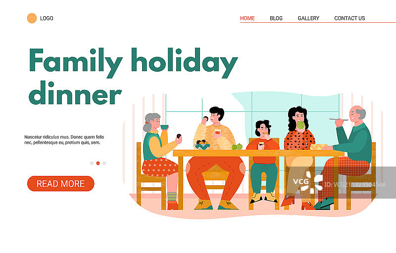 网页横幅模板与家庭假日图片素材