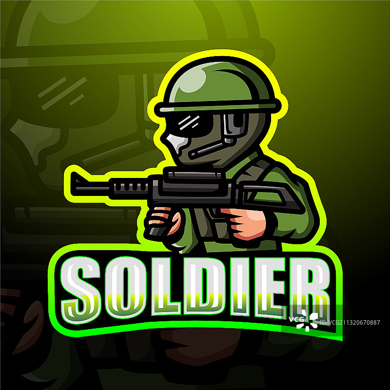 战士吉祥物电子竞技标志设计图片素材