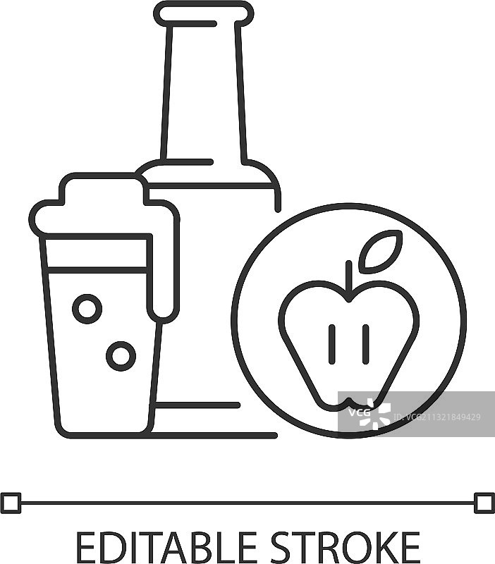 苹果酒像素完美的线性图标图片素材