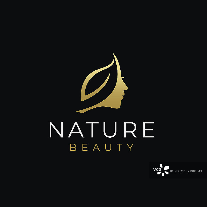 自然美女脸叶标志设计图片素材