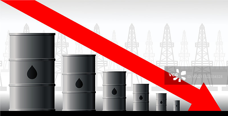 石油危机概念导致产量下降图片素材