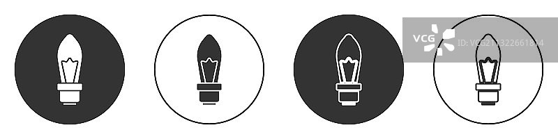 黑色灯泡与概念概念图标图片素材