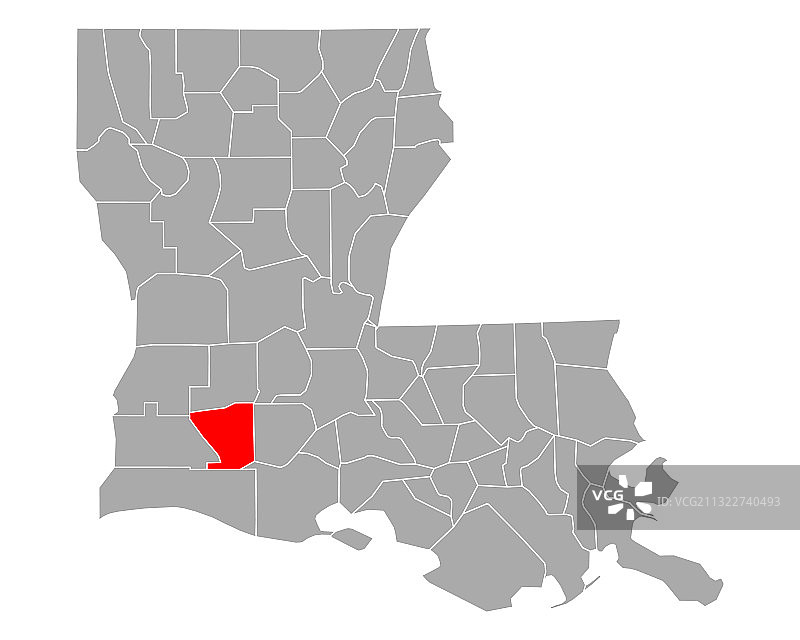 地图杰弗逊戴维斯在路易斯安那州图片素材