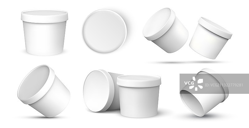 冰淇淋桶现实的空白白色模型图片素材