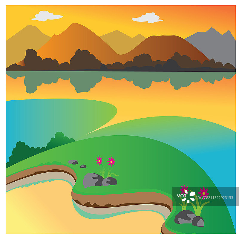 自然景观背景色彩斑斓的平面设计图片素材